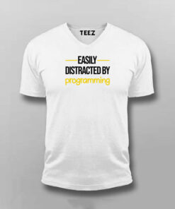 Distracted By Code Men’s T-Shirt – Programming Obsession