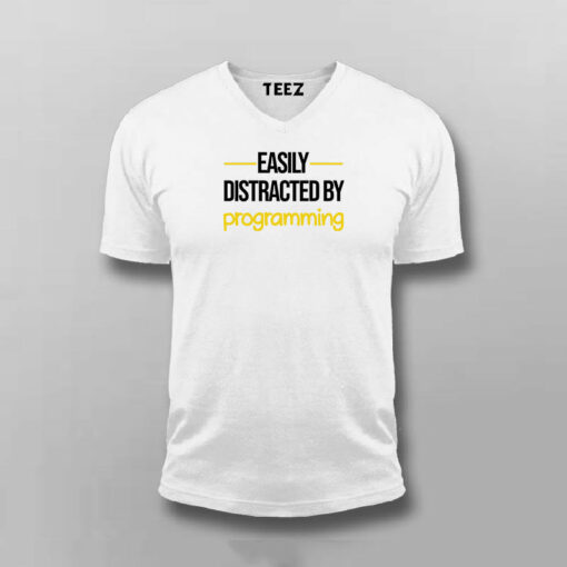 Distracted By Code Men’s T-Shirt – Programming Obsession