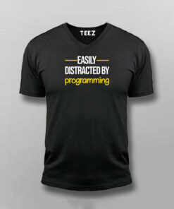 Distracted By Code Mens T Shirt Programming Obsession 5