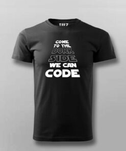 Dork Side Coders Mens T Shirt Join The Code Force 3