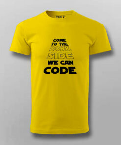 Dork Side Coders Mens T Shirt Join The Code Force 4