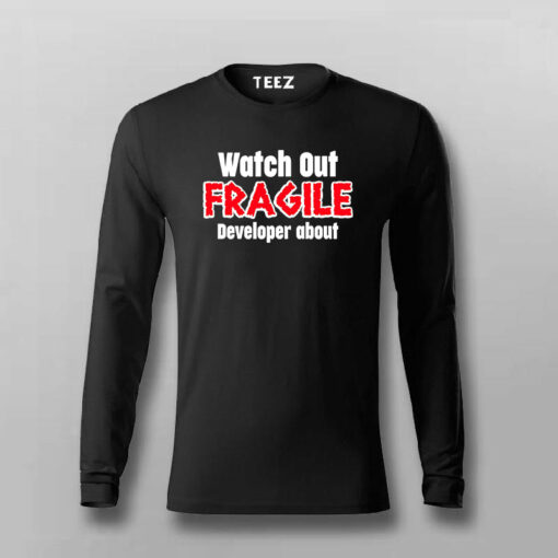 Fragile Developer Alert Men’s T-Shirt – Handle With Care