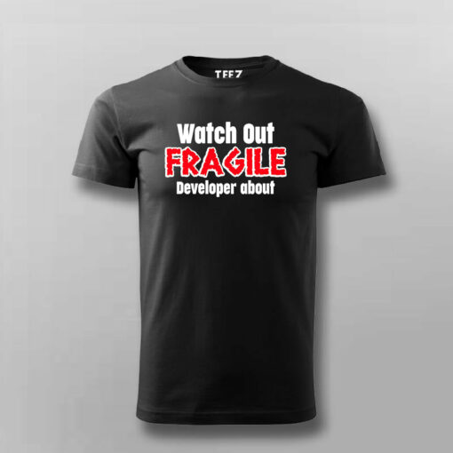 Fragile Developer Alert Men’s T-Shirt – Handle With Care