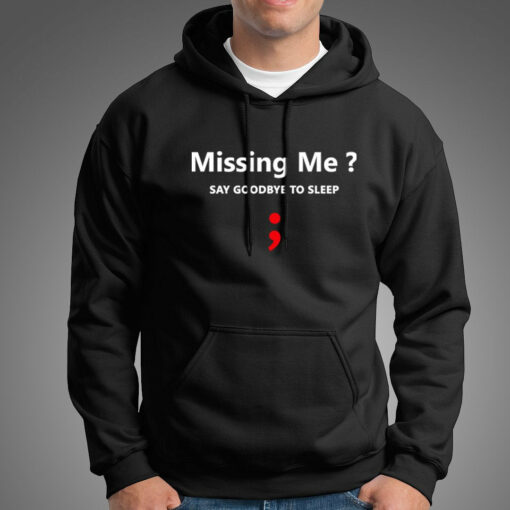 Missing Semicolon Say Goodbye To Sleep Funny Programmer T-Shirt For Men