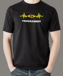 Programmer Heartbeat T-Shirt – Coding Runs Deep