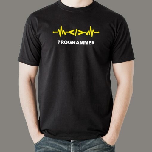 Programmer Heartbeat T-Shirt – Coding Runs Deep