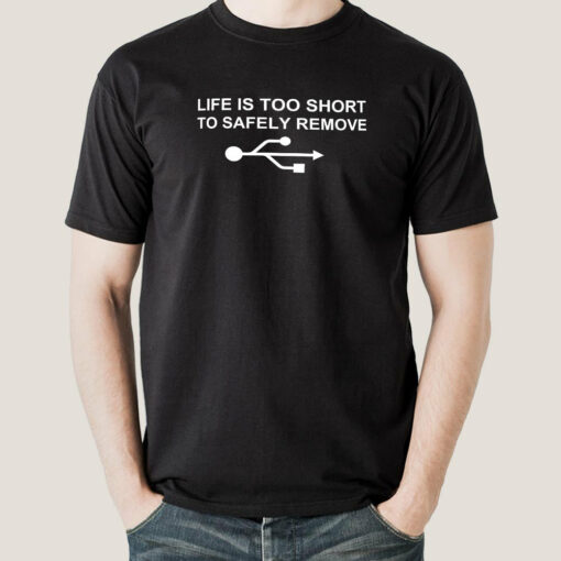 Quick Eject USB Humor Cotton Tee – Grab Yours Now