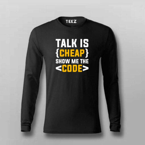 Talk Cheap, Show Code T-Shirt – Speak in Syntax