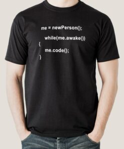 While Awake, I Code T-Shirt – The Developer’s Creed
