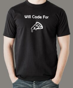 Will Code For Pizza Men’s Funny Programmer T-Shirt