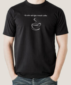 sudo apt-get install coffee – Brew & Code Tee