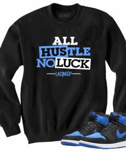 Jordan 1 Royal Suede Hustle Black crewneck sweater