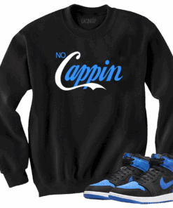 Jordan 1 Royal Suede cappin black crewneck sweater