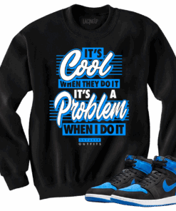 Jordan 1 Royal Suede problem black crewneck sweater