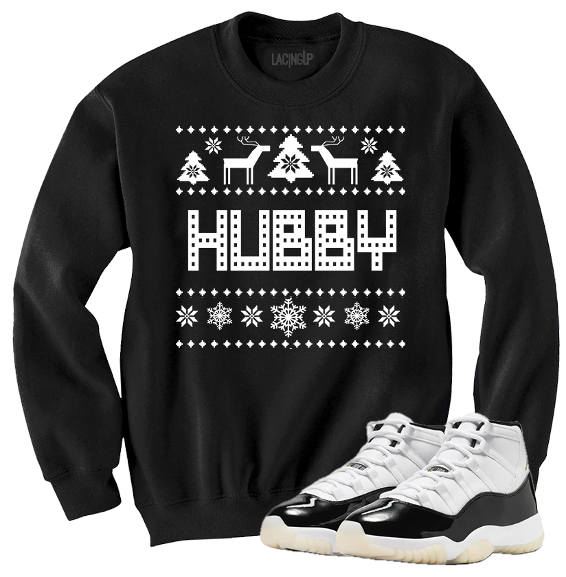 Jordan 11 Gratitude Hubby black crewneck sweater Jordan 11 Gratitude Hubby black crewneck sweater