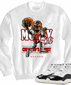 Jordan 11 Gratitude Money Mike white crewneck sweater