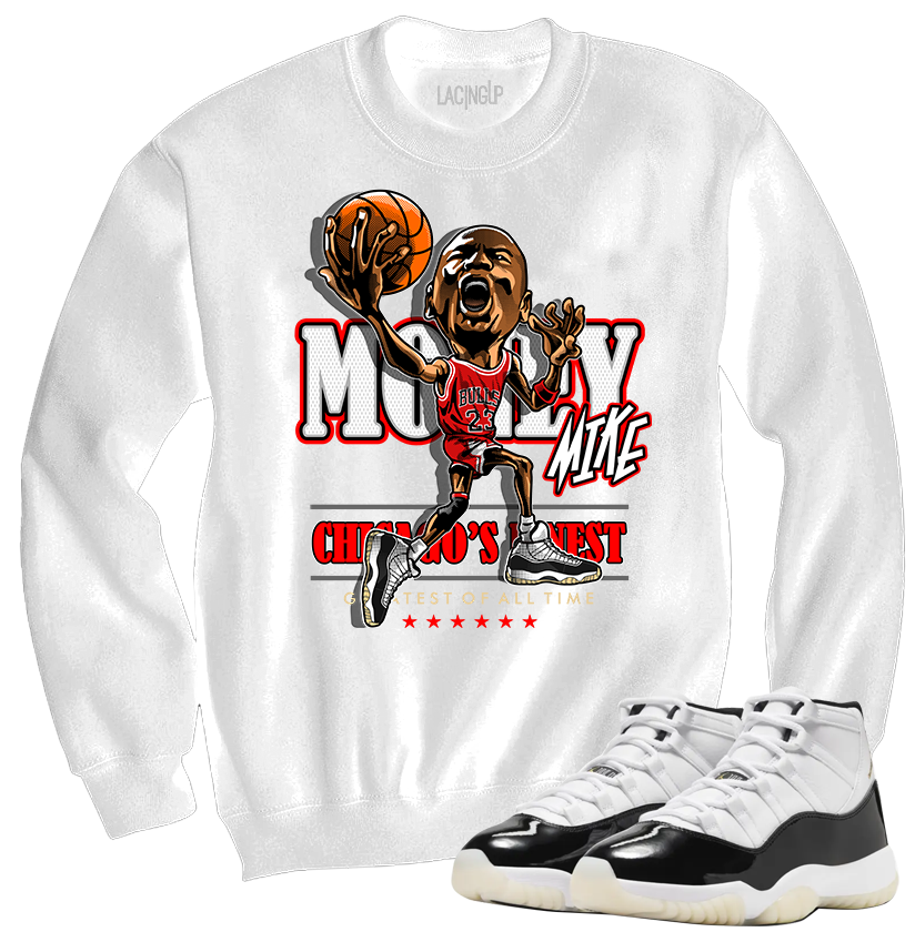Jordan 11 Gratitude Money Mike white crewneck sweater Jordan 11 Gratitude Money Mike white crewneck sweater