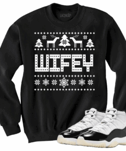 Jordan 11 Gratitude wifey black crewneck sweater