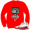 Jordan 12 Cherry Hbcu made red crewneck sweater