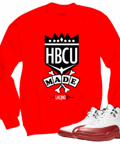 Jordan 12 Cherry Hbcu made red crewneck sweater