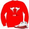 Jordan 12 Cherry horns red crewnecks sweaters