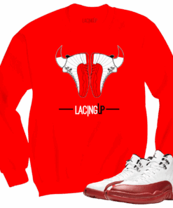 Jordan 12 Cherry horns red crewnecks sweaters