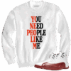 Jordan  12 Cherry people like me white crewneck sweater