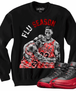Jordan 12 Flu Game flu season black sweater