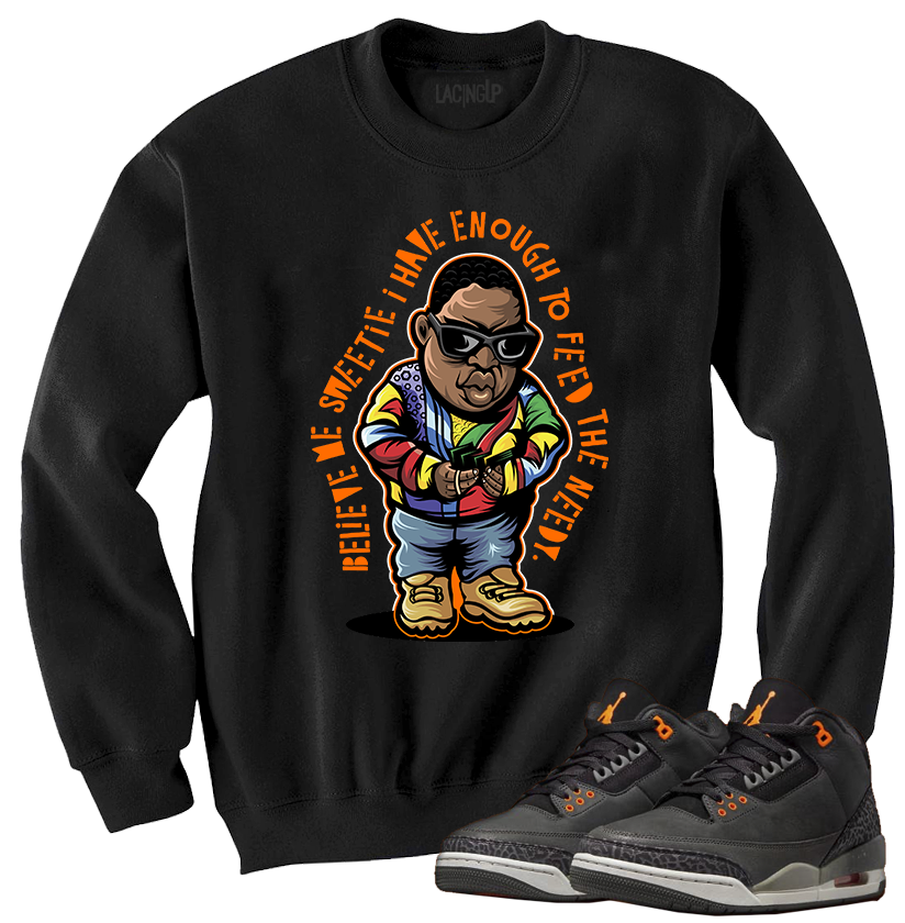 Jordan 3 Fear needy black crewneck sweater Jordan 3 Fear needy black crewneck sweater