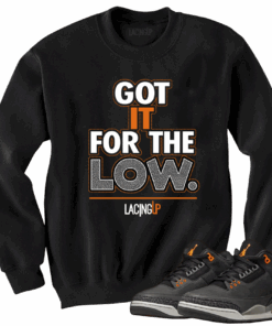 Jordan 3 fear for the low black crewneck sweater