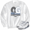Jordan 3 white navy cement navy Og over everything crewneck sweater