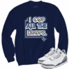 Jordan 3 white navy cement navy crewneck sweater