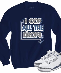 Jordan 3 white navy cement navy crewneck sweater
