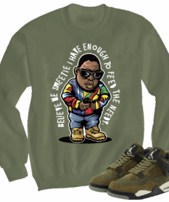 Jordan 4 Olive Craft Needy olive crewneck sweater