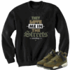 Jordan 4 Olive Craft streets black crewneck sweater