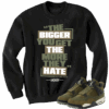 Jordan 4 Olive craft hate black crewneck sweater
