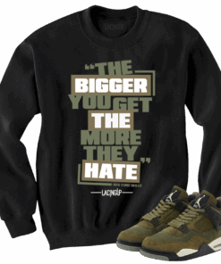 Jordan 4 Olive craft hate black crewneck sweater