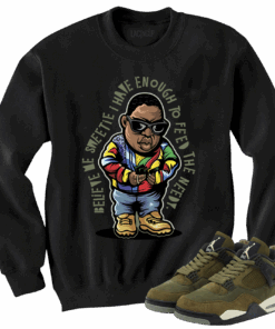 Jordan 4 Olive craft needy black crewneck sweater