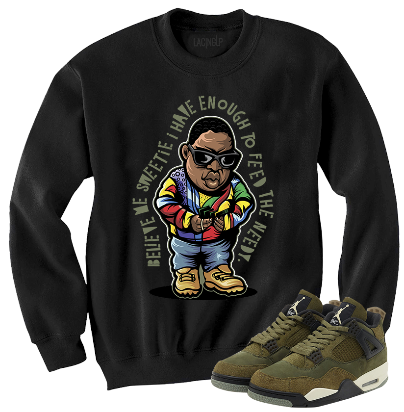 Jordan 4 Olive craft needy black crewneck sweater Jordan 4 Olive craft needy black crewneck sweater