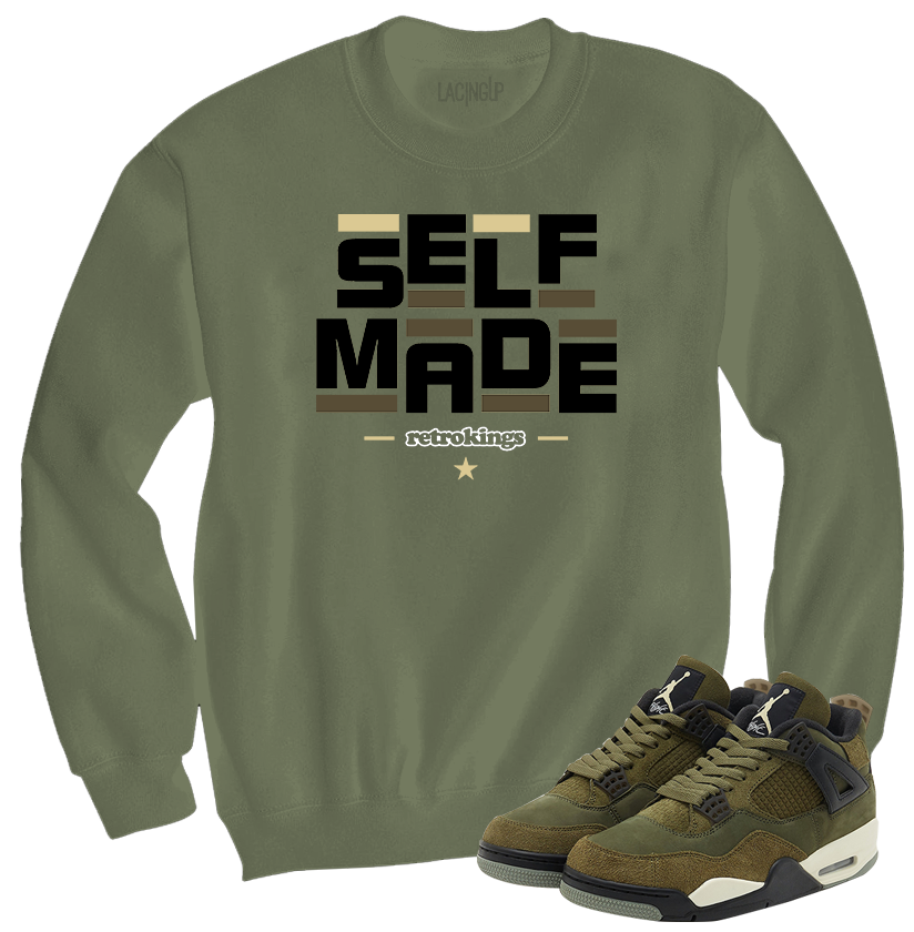 Jordan 4 Olive craft self made olive crewneck sweater Jordan 4 Olive craft self made olive crewneck sweater