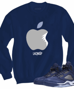 Jordan 5 Midnight Navy Apple navy blue crewneck sweater