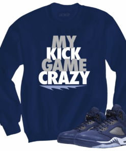 Jordan 5 Midnight Navy crazy navy blue crewneck sweater