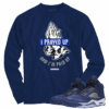 Jordan 5 Midnight Navy prayed up navy blue long sleeve tee
